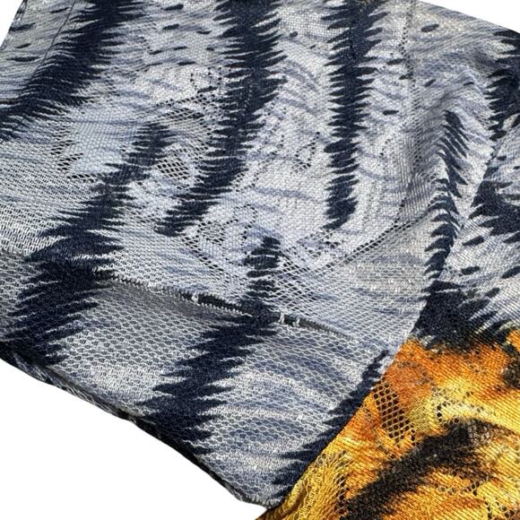 Vintage ZEN Shirt Mens XL Tiger All Over Print Mesh Short Sleeve 90s - Picture 2 of 8